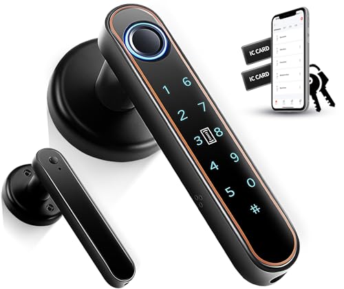 Pulido Fingerprint Door Knob, Full Function 5-in-1 Smart Door Knob, ...