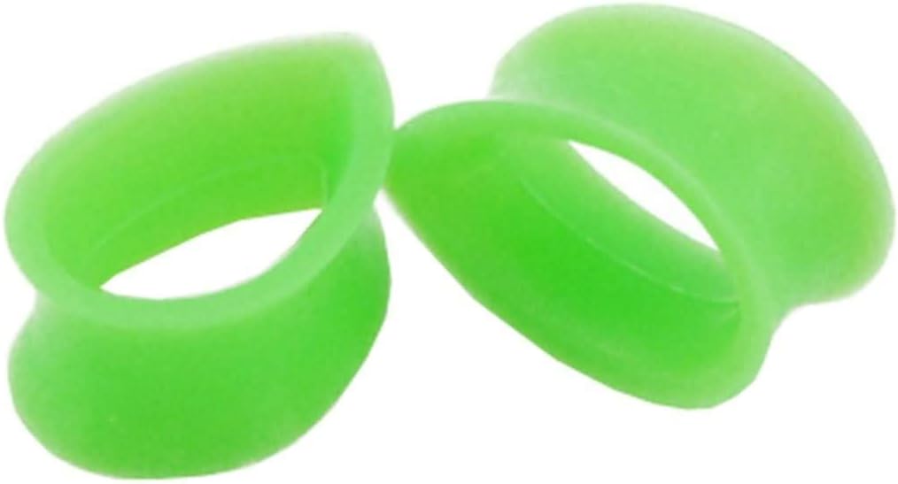 Beydodo Silicone Gauges Double Flared Multiple Sizes, Tunnel Plugs for Ears 2pcs Mixed Color Gauges for Ears Teardrop