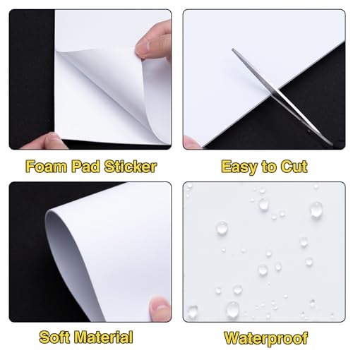 Mearcooh BAISE-STICKY20PCS 20-Pack Self Adhesive Foam Sheets, White 2Mm Sticky Eva Foam Paper 9X12 Inch thumb #3