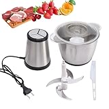 VINGVO Picadora de Carne Eléctrica, Procesador de Carne, Picadora de Alimentos, Procesador de Alimentos de 600 W y 3 litros con 4 Cuchillas Afiladas, Recipiente de Acero Inoxidable para