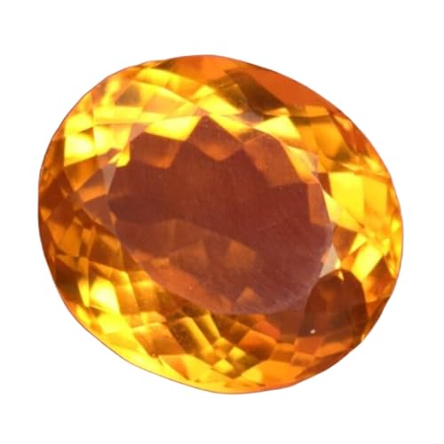 Citrine naturelle ovale pour remplacer une pierre perdue sur bague ou collier