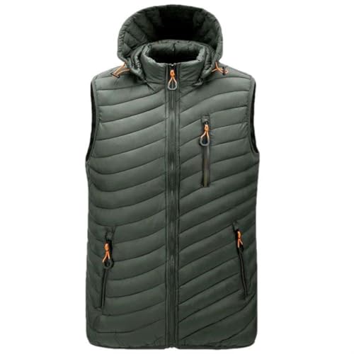 Chaleco de plumón a prueba de viento para hombre JXQXHCFS acolchado con bolsillos con cremallera