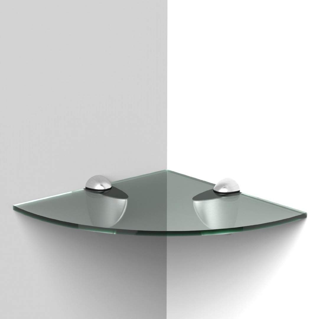 Displaypro Glass Effect Acrylic Corner Shelf With Fixings, Ideal For Bathrooms, Bedrooms, Living Rooms And More. (, 200Mm)