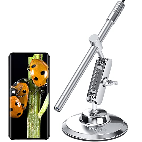 Teslong Digital Microscope USB, True 200x Magnification Handheld Soldering Microscope with Metal Stand and Case for Windows PC & Android Device (USB Microscope)