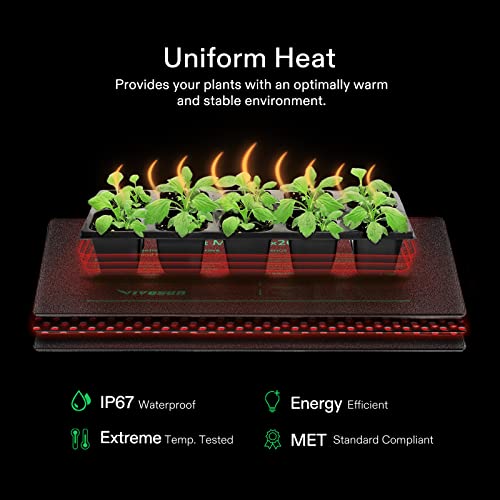 Vivosun Durable Waterproof Seedling Heat Mat Warm Hydroponic Heating Pad 20" X 20.75" Met Standard #TOP5