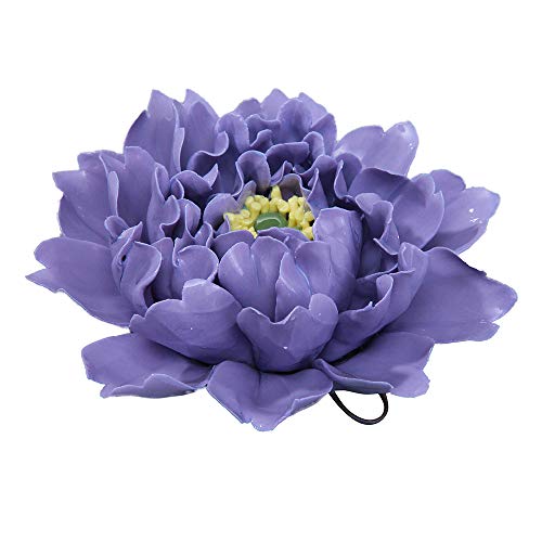 Alycaso Peony Ceramic Flower Wall Décor Artificial 3D Flower Wall Art For Living Room Home Hallway Bedroom Kitchen Farmhouse Bathroom Dining Room, Purple, 5.90 Inch #TOP1