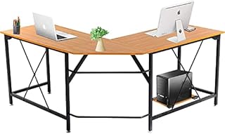 DAWOO L-Shaped Desk-Wood Computer Corner Desk, Home Gaming Desk,Writing Studying PC Laptop Workstation Table for Home Office Bedroom