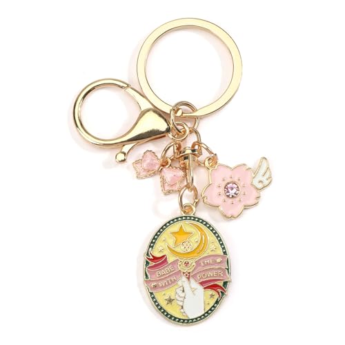 Gallkeat Sailor Moon Llavero Anime Figura Souvenir Merch Anime Llavero para Niñas Regalo para Bolso Adolescente Niña Bolso Colgante, dorado, S