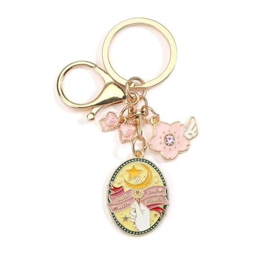 Gallkeat Sailor Moon Llavero Anime Figura Souvenir Merch Anime Llavero para Niñas Regalo para Bolso Adolescente Niña Bolso Colgante, dorado, S