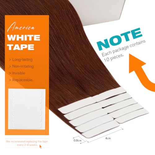 Image of Sunny Hair Tape in Hair Extensions 22Inch Long Warm Manogany Brown