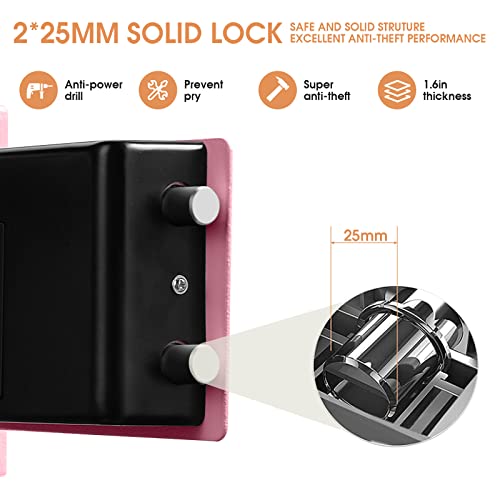 Fireproof Small Safe Box For Money, 0.23 Cu Ft Mini Fireproof Safe With Combination Lock, Digital Safe For Kids Home Hotels Business (17Sp-Pink-1) #TOP4