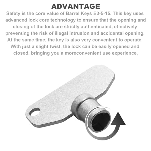 Image of 2PCS Barrel Keys E3-5-15 Replacement for Southco Barrel Keys E3-5-15 for RV, Trailer Motorhome, Campers (E3-26-715-15)