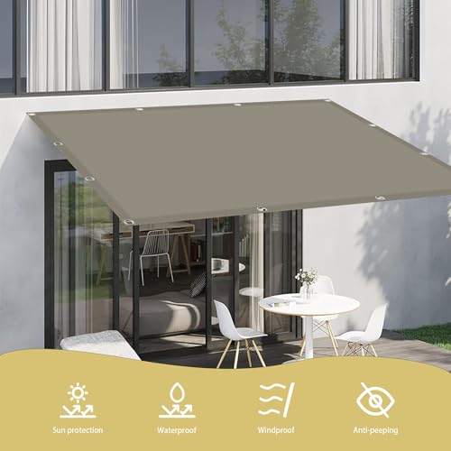 Voiles d'ombrage pour terrasse et jardin rectangulaire 50x350 cm couleur sable - 5