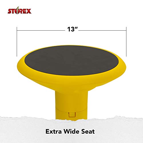 Image of Storex Wiggle Stool - Active Flexible Seating for Classroom and Home Study, Adjustable 12-18 Inch Height, Yellow (00303U01C)