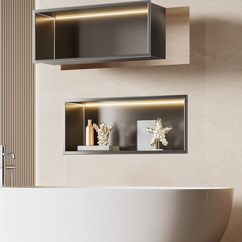 Étagère de salle de bain LED intégrée pour optimiser les petits espaces