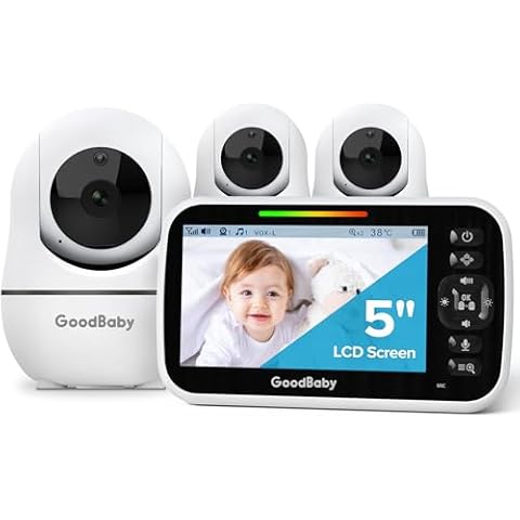 Video Baby Monitor with Camera and Audio - Auto Night Vision,Two-Way Talk, Temperature Monitor, Lullabies, 960ft Range and Long Battery Life 12152 Cover