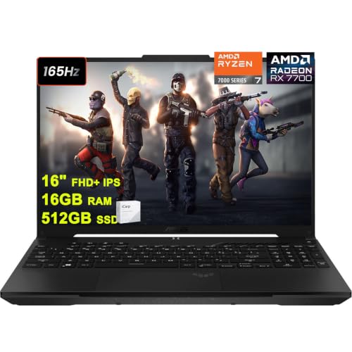 ASUS TUF Gaming A16 �m�[�g�p�\�R�� 16�C���` WUXGA 165Hz 7ms 100% sRGB AMD Octa-core Ryzen 7 7735HS 16GB RAM 512GB SSD AMD Radeon RX 7700S 