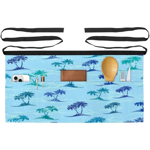 Tablier court de chef pour restaurant et bar avec poches style îles de mer