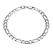 Produktbild PROSTEEL Herren Armband 6mm glänzend Edelstahl Figarokette Armband 3+1 Silber Glieder Link Kettenarmband Armkette Armreif, Länge 21cm