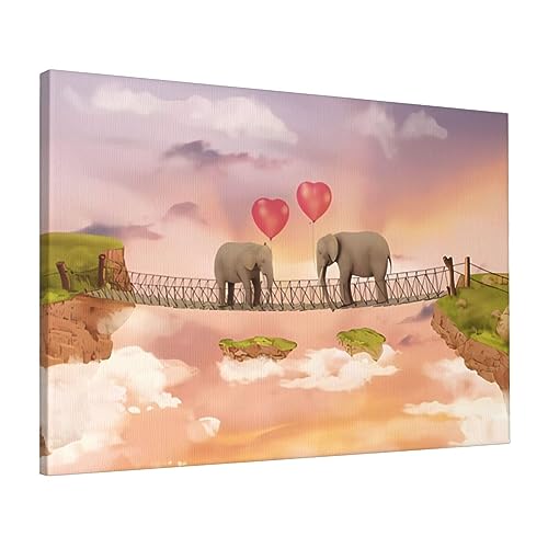 Toile murale éléphant d'art contemporain de 40x61 cm