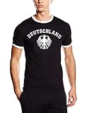 Maschinenwäsche bis 60 Grad. Coole-Fun-T-Shirts Herren T-Shirt Deutschland Adler Ringer, Schwarz, L, 10880