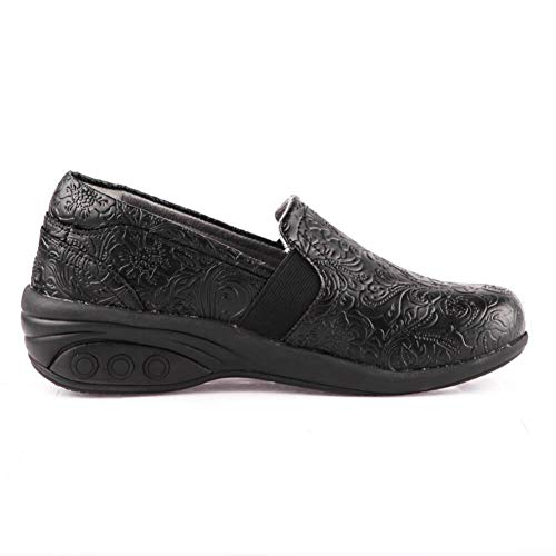 Therafit Annie Women's Slip Resistant Leather Slip On - for Plantar Fasciitis/Foot Pain2