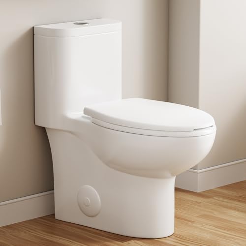 Sonderzone Elongated One Piece Toilet for Bathroom, Modern 17.3' ADA Comfort Height Design, Soft...