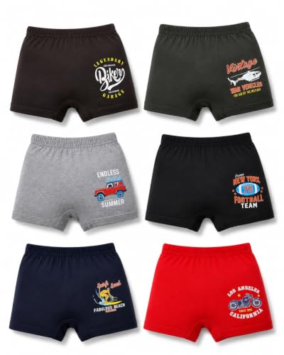 Image of DYCA by Bodycare Boys Cotton Trunks, Soft & Breathable, Pack of 6, Print & Colour May Vary