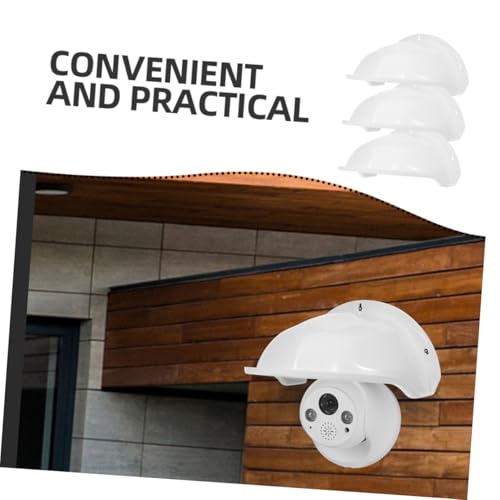 Cubierta protectora de cámara de seguridad exterior impermeable de ABS con visera para pared 3 uds 6