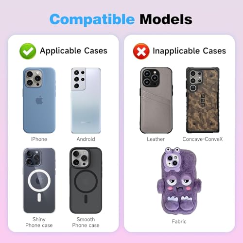 Support téléphone ventouse silicone double face rose pour iPhone et Android