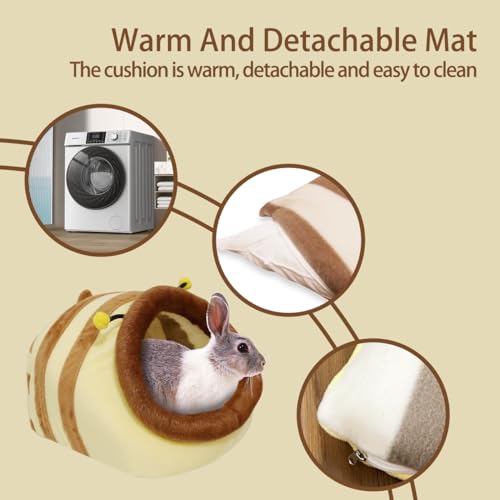 Image of EAEDMY Guinea Pig Bed House & Hideout for Rat Bearded Dragon Hedgehog Ferret to Sleep and Hide, Guinea Pig Cage Accessories Habitat Decor (X-Large, 5.Wasp)