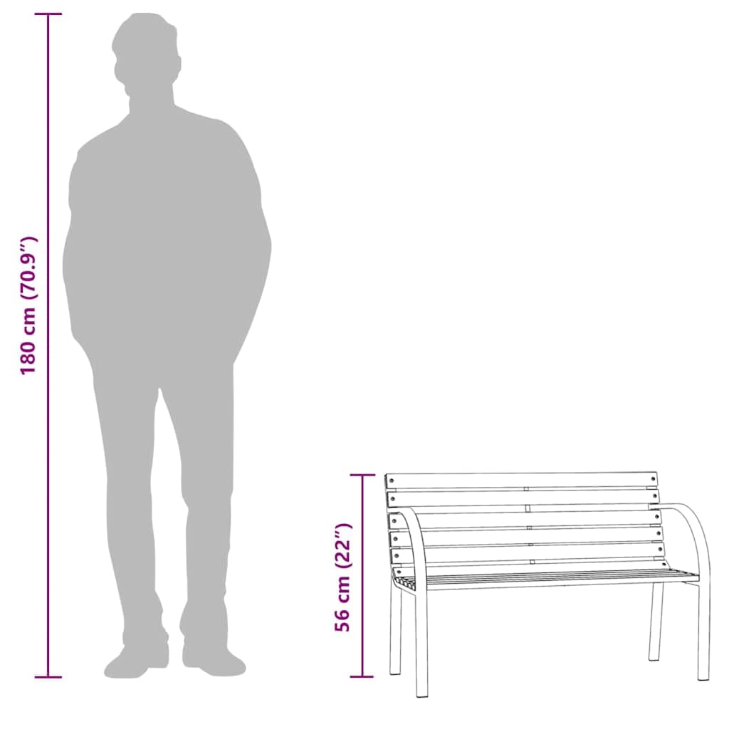 vidaXL Banc de Jardin pour Enfants en Bois de Pin Chinois - Meuble d'Extérieur pour Patio, Terrasse et Cour - 81 cm