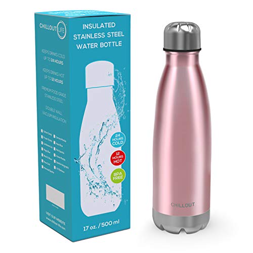 Image of CHILLOUT LIFE 17oz Insulated Stainless Steel Water Bottle, Leak Proof