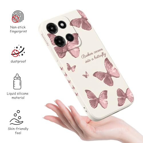 LEECG for Motorola Moto G Stylus 5G 2025 Case, Flower Pattern Slim Case Soft Silicone Protective for Moto G Stylus 5G 2025 Phone Cover, Butterfly Rice White by LEECG - Used condition - Image 4