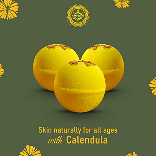 Image of Luxury Bath Bomb Gift Set (Pack of 6) - Callendulla flower petals with Fragrance - Handmade Natural Bath Bombs with Dried Petals - Spa, Moisturizing Bubble Bath Gift for Women & Men