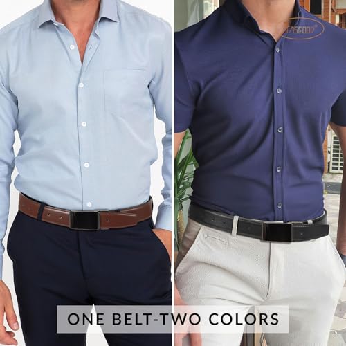 JASGOOD Leather Reversible Men's Belt 1.3" Mens Dress Belt for Casual Golf Dress Pants Shirts Presents4
