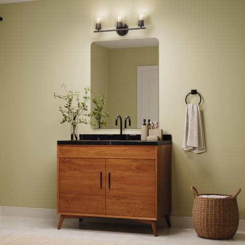 Image of Progress Lighting Replay 22 Inch 3-Light Vanity Light, Transitional, Antique Bronze with Clear Glass Shades, (7.875 inch H x 22 inch W x 6 inch D), P300583-020