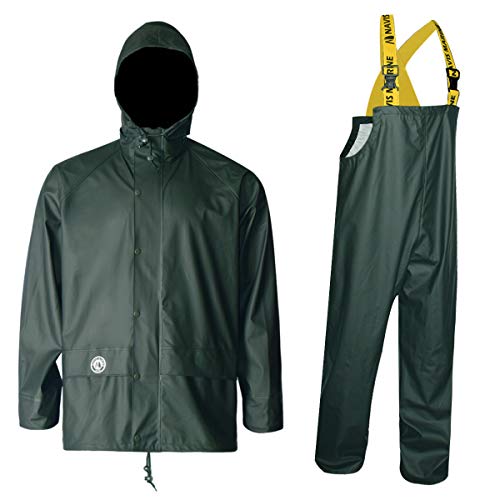 Navis Marine Rain Suit for Men Heavy Duty Workwear Waterproof Jacket with Pants