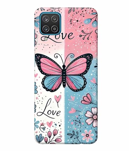 Image of Printed Hard Back Case Cover & Compatible for Samsung Galaxy M32 4G | Butterfly Painting Art (Multicolor) - D1203