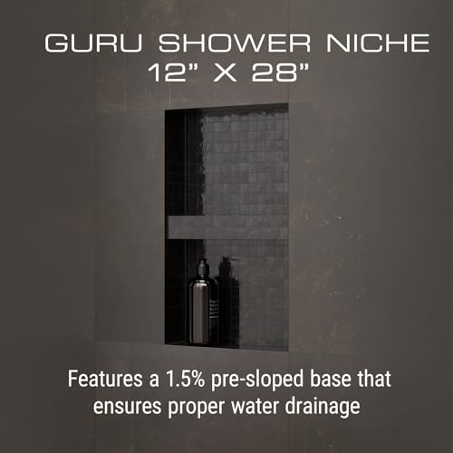 GURU USA W-S Shower Niche, Waterproof Membrane with Pre-Sloped Base, Waterproofing Panel System for Bathroom Walls, 12” x 28” - Image 3