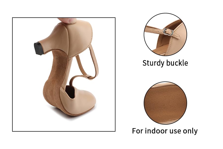 Women's T-Strap Character Dance Shoes Non-Slip Ballroom Dance Heels for Latin Salsa Tango4