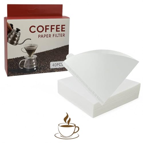 MOMENT Coffee Filters 40 Counts 1-4 Cups V02 Disposable Coffee Filter Paper Cone Compatible with V60 for Pour Over Droppers and Drip Coffee Maker