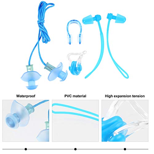 ABOOFAN Conjunto de 4 peças de tampões de ouvido e clipe de nariz kit de proteção nasal para criança