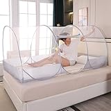 Mosquito Net for Bed 75x35x35in Pop-Up Foldable Breathable Mosquito Net Tent with Zipper Door Full Body Polyester Mesh Tent for Camping, Bedroom