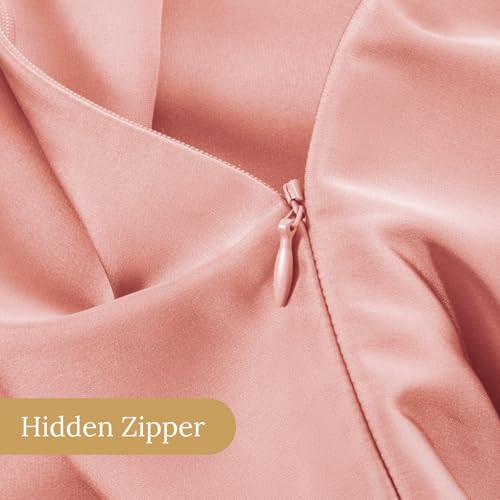 Image of INFIIXSO Silk Pillow Cases 2 Pack Standard Size, Ultra Smooth & Soft Mulberry Silk Pillow Case for Hair and Skin, Breathable Cooling Silk Pillowcase with Hidden Zipper (Blush Pink, 20x26 Inches)