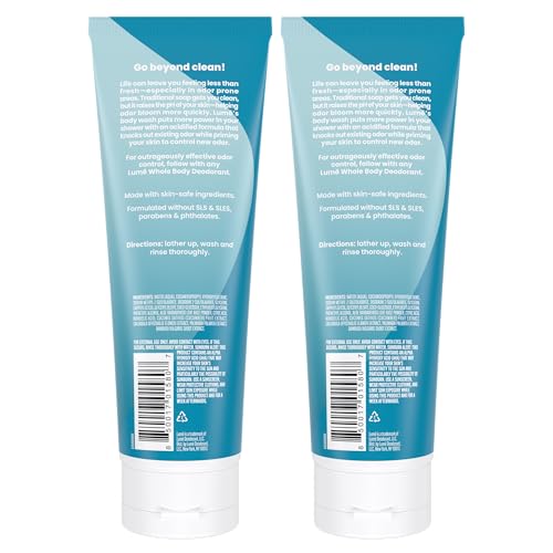 Image of Lume Acidified Body Wash - 24 Hour Odor Control - Removes Odor Better than Soap - Moisturizing Formula - Formulated Without SLS or Parabens - OB /GYN Developed - 8.5 ounce (Pack of 2) (Unscented)