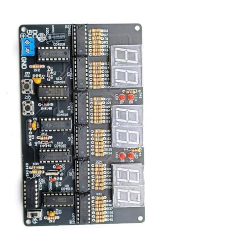 Vibsky - Vibsky Kit d'horloge de circuit numérique 6 bits DIY Kit de soudure pour l'enseignement et la formation, DC 4,5-5,5 V Pièces d'horloge électronique avec carte PCB
