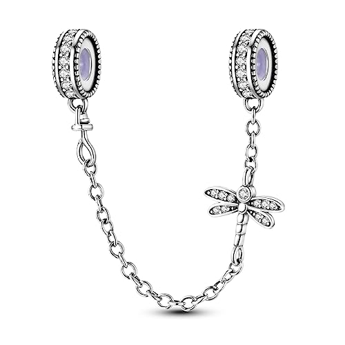Hapour 925 de prata de lei corrente de segurança para pulseiras Charms Dangle pendentes contas jóias presente para mulheres meninas, S, Prata, Zircónia cúbica