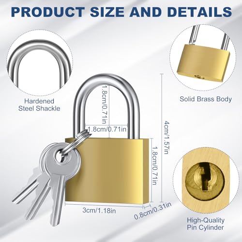 Yaocom XIE-YAOCOM-79 24 Pcs Solid Brass Keyed Padlock thumb #3