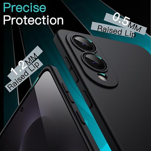 Image of Slim Matte Finish Soft TPU Flexible Bumper Case Cover Compatible with Samsung Galaxy S25 Edge 5G (2025) (TPU Black)